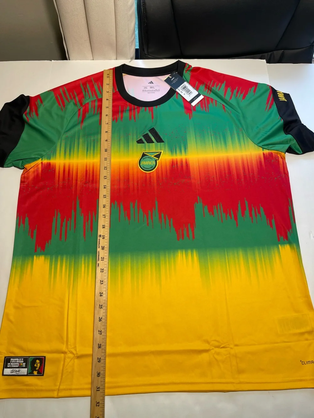 Adidas Jamaica Football X Bob Marley 2026 DNA Men’s Pre Match Jersey Sz 2XLNew